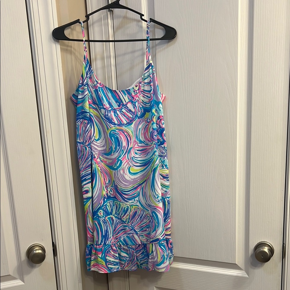 Lilly Pulitzer Blue Pink Knee-Length Slip Dress